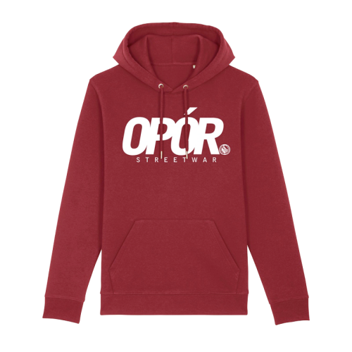 Hoodie Opor - Logo burgund M